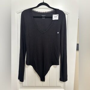 American Eagle Outfitters Black Long Sleeve Bodysuit